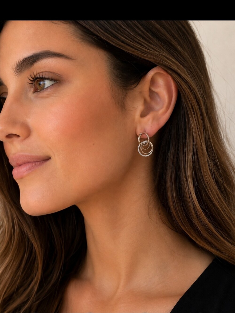 Multi-Hoop Drop Earrings - Picture 1 of 2